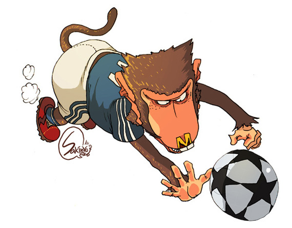 Monyet main bola sepak