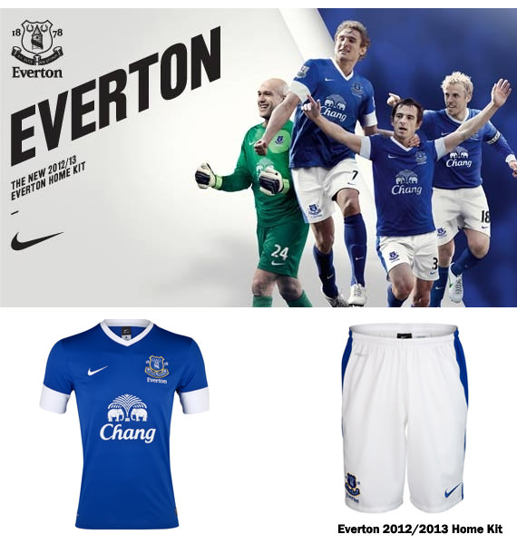 Everton home kit 2012-2013