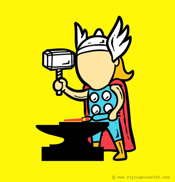 Thor jadi tukang besi