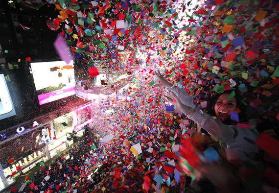 Confetti di Time Square New York semasa tahun baru