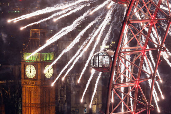 sambutan tahun baru di Big Ben London