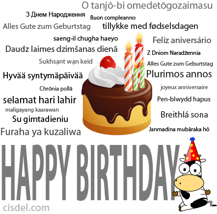cisdel birthday wish Ucapan Selamat Hari Jadi dalam 45 Bahasa yang Berlainan