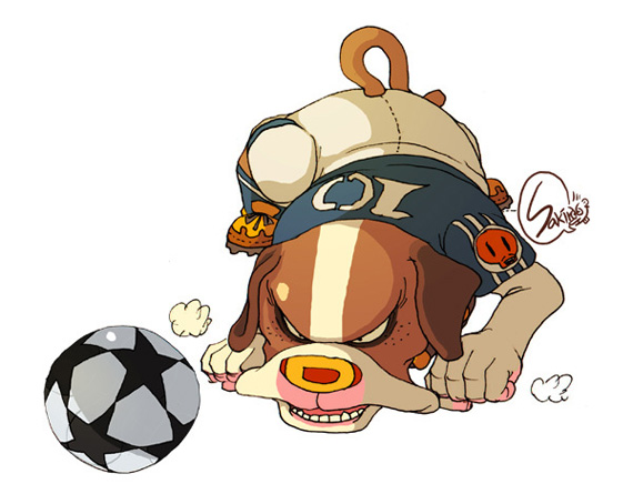 Anjing main bola sepak