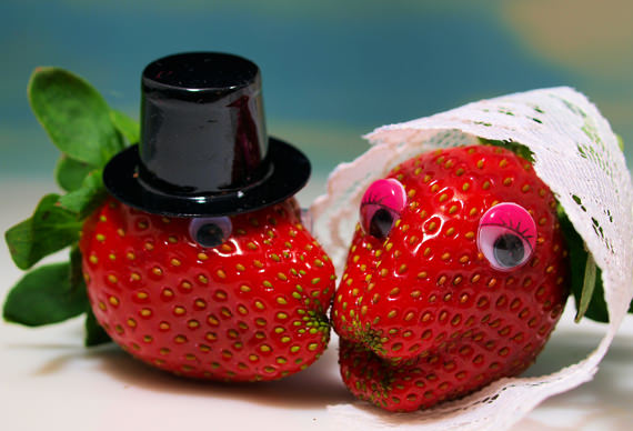 cute couple strawberry
