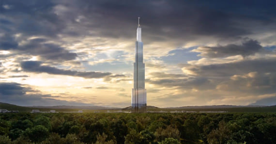 mega tower ini akan didirikan di landskap semula jadi