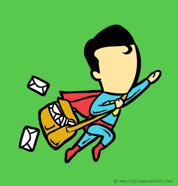 superman hantar surat